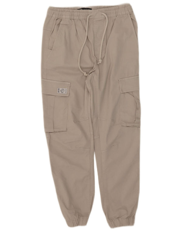 Zara Mens Joggers Cargo Calças Pequenas W30 L26 Bege
