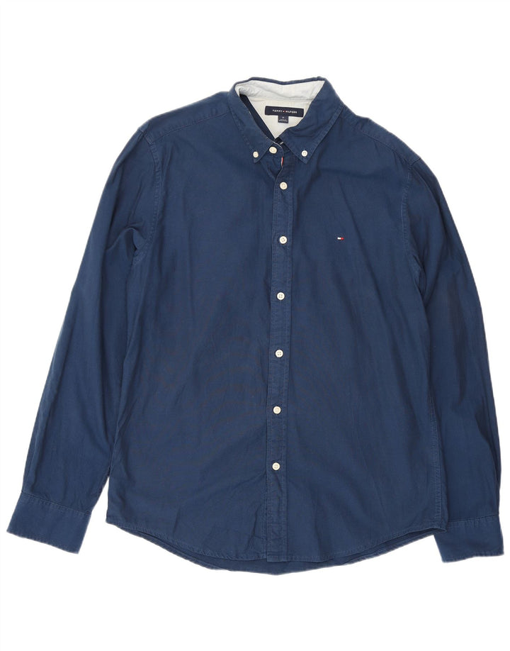 Camisa masculina Tommy Hilfiger média azul marinho