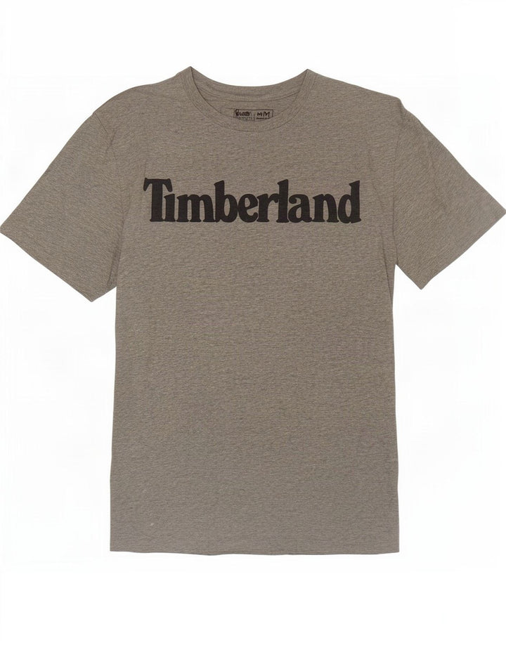 Camiseta masculina Timberland Regular Fit Graphic Top cinza médio algodão