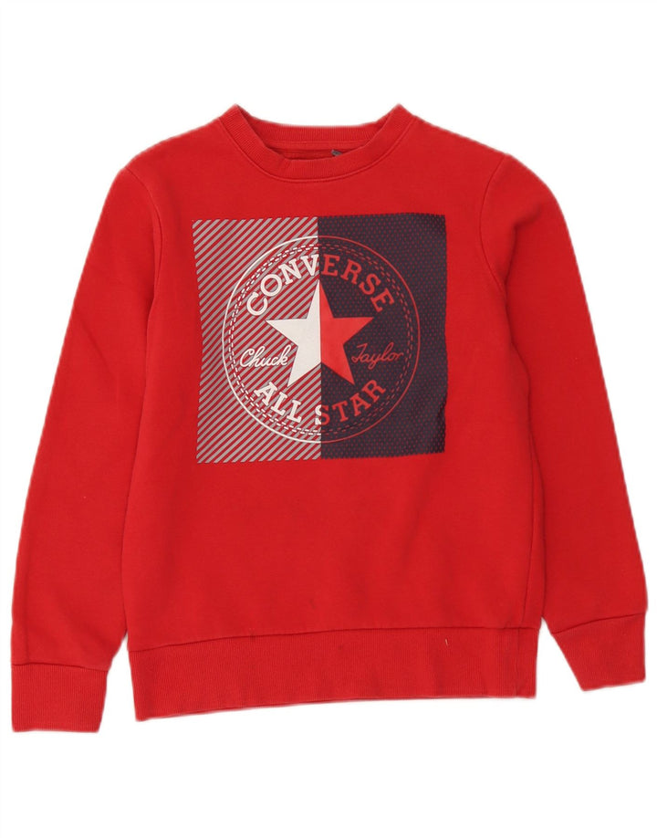 Suéter gráfico Converse Boys Graphic 10-11 anos médio algodão vermelho