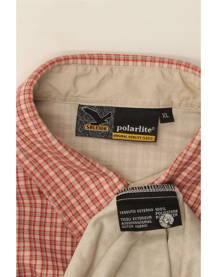 Camisa masculina de lã SALEWA XL poliéster xadrez vermelho