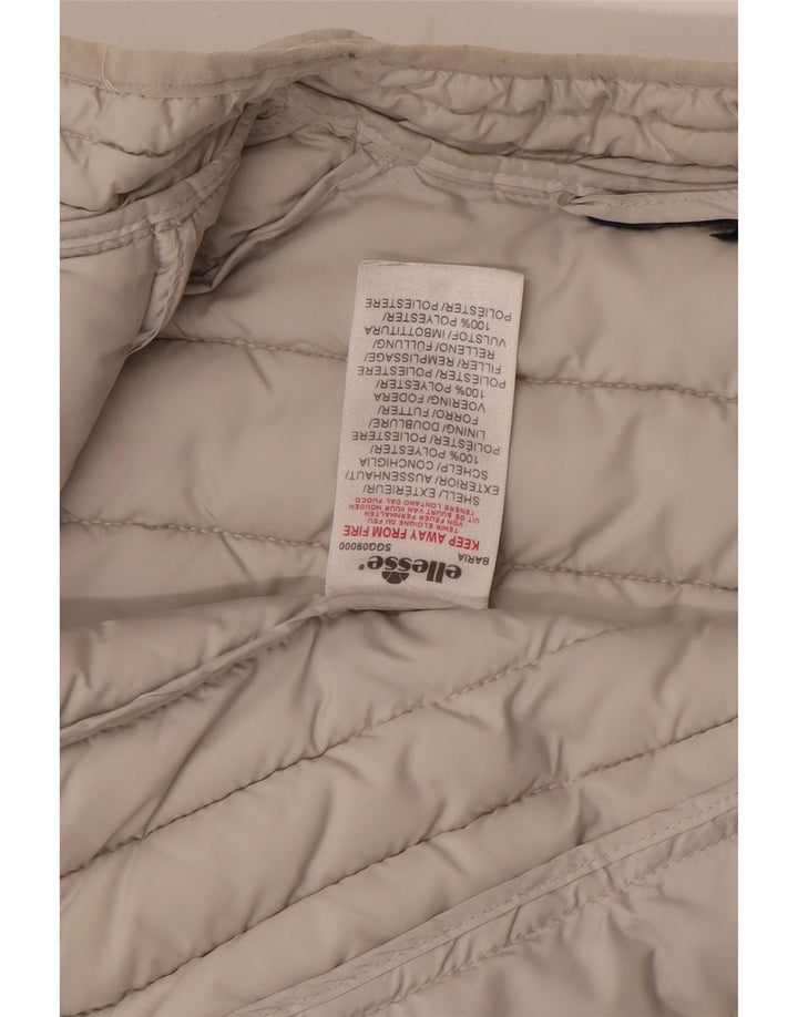 ELLESSE Colete feminino acolchoado UK 14 poliéster branco médio