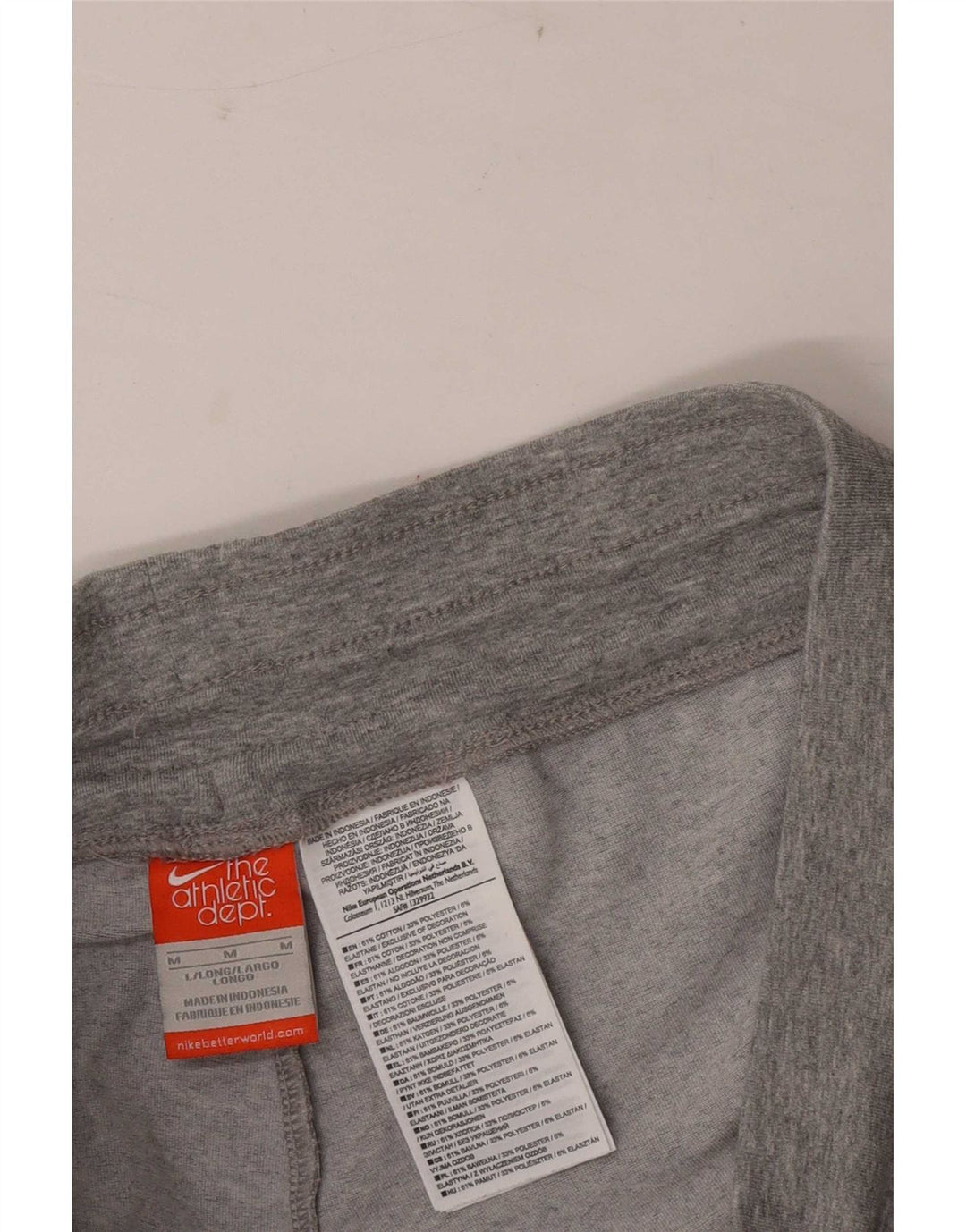 Calça de treino feminina Nike UK 14 cinza médio manchado de algodão