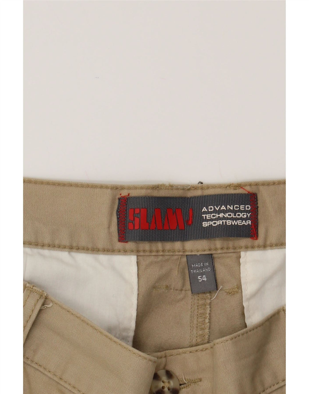 SLAM Mens Straight Cargo Trousers IT 54 2XL W40 L31 Beige Cotton Vintage Slam and Second-Hand Slam from Messina Hembry 