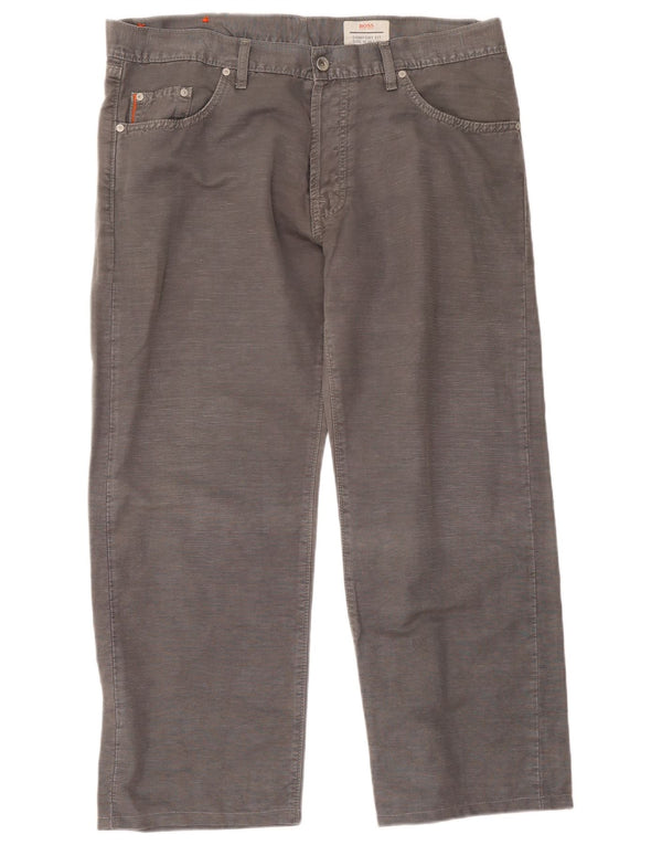 Hugo Boss Masculino Comfort Fit Jeans Reto W38 L30 Algodão Cinza