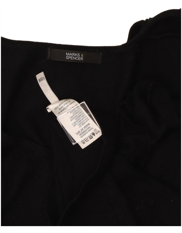 Suéter feminino Marks & Spencer com gola canoa Reino Unido 10 pequeno preto
