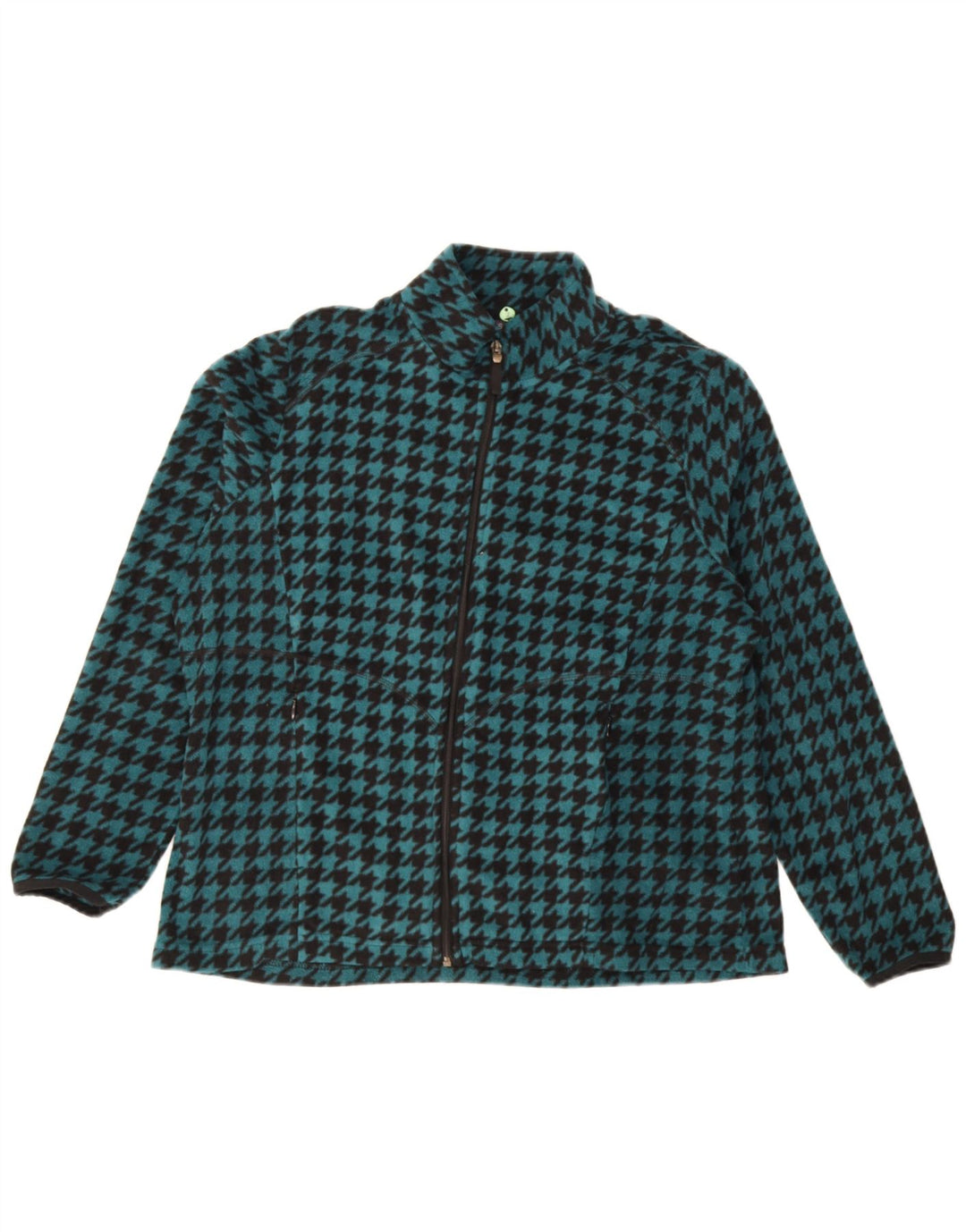 Jaqueta de lã feminina Marks & Spencer UK 18 XL turquesa Houndstooth