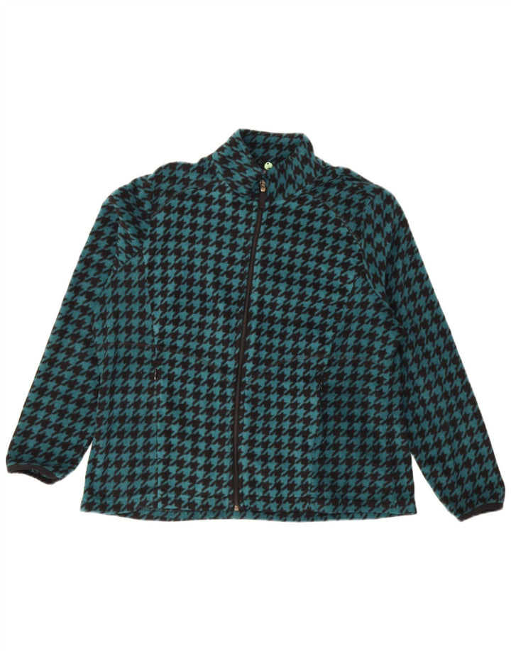 Jaqueta de lã feminina Marks & Spencer UK 18 XL turquesa Houndstooth