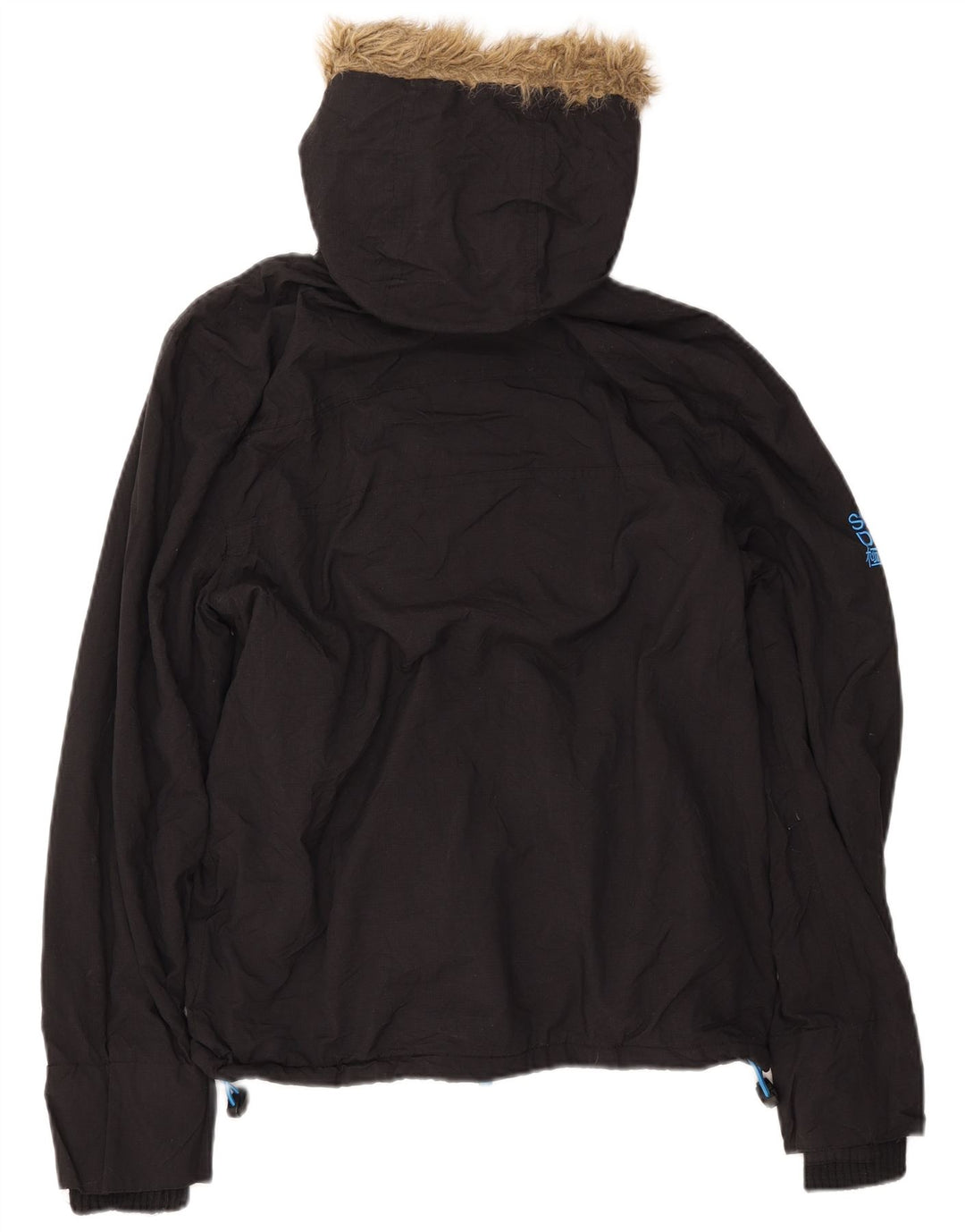 Jaqueta corta-vento masculina SUPERDRY com capuz e capuz Reino Unido 38 médio preto