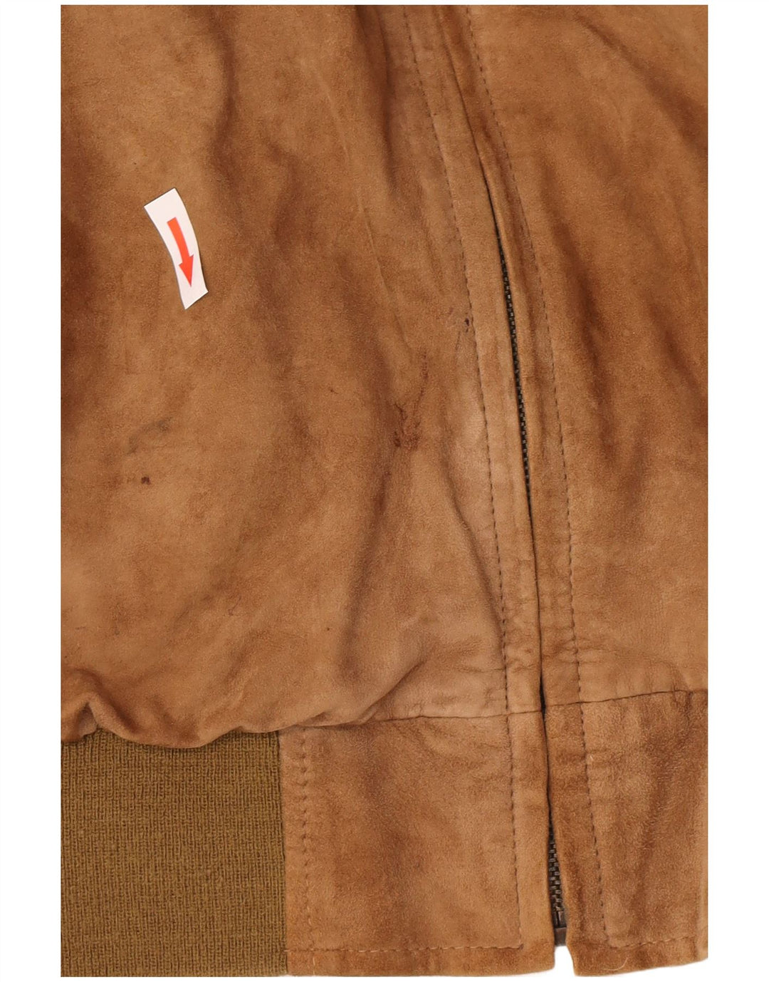 Jaqueta bomber masculina vintage de camurça Reino Unido 44 2XL couro marrom