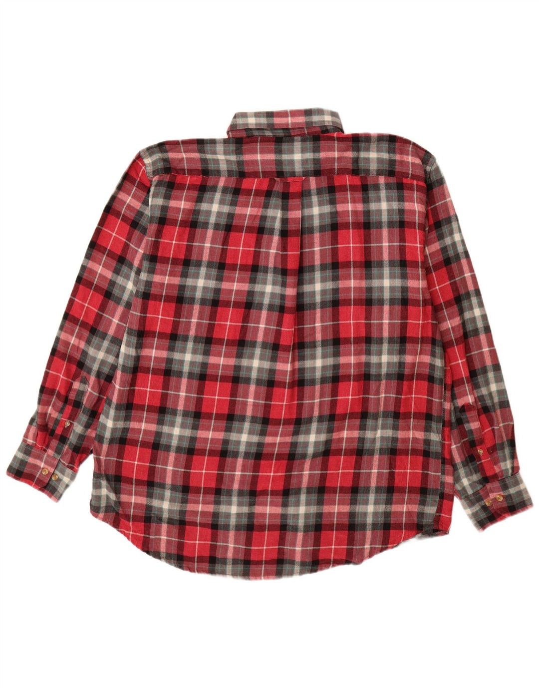 Camisa masculina de flanela IZOD XL algodão xadrez vermelho