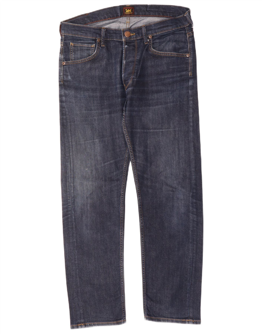 Lee Mens Daren Straight Jeans W32 L30 Azul Algodão