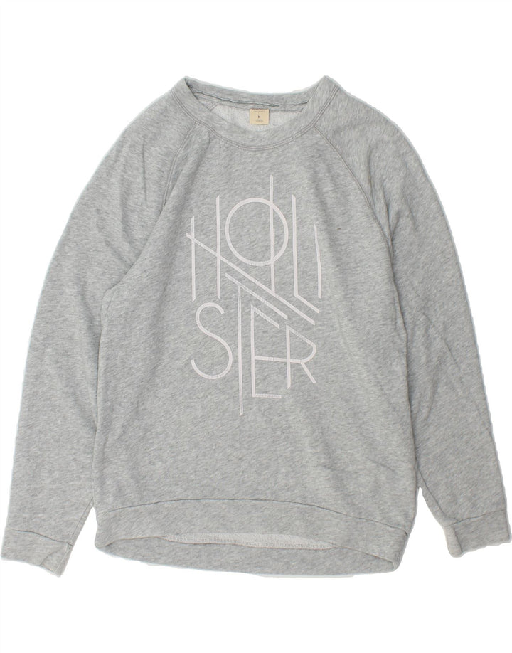 HOLLISTER Mens Graphic Sweatshirt Jumper Medium Grey Cotton Vintage Hollister and Second-Hand Hollister from Messina Hembry 