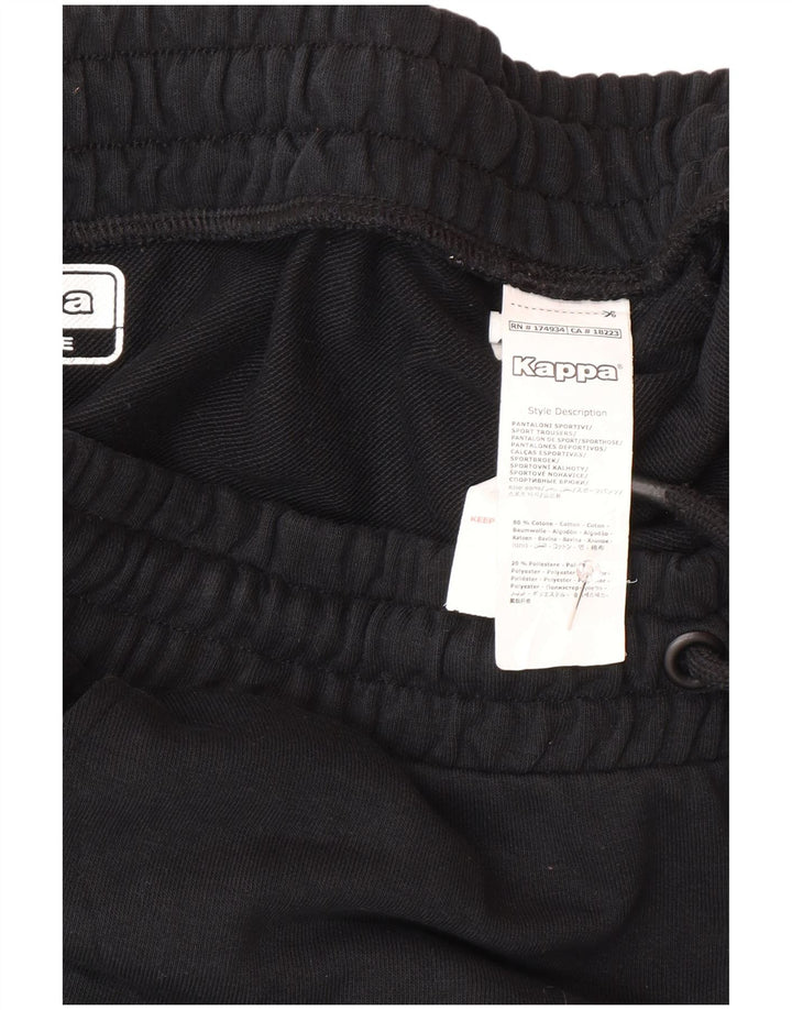 Calça de treino masculina Kappa Joggers grande algodão preto