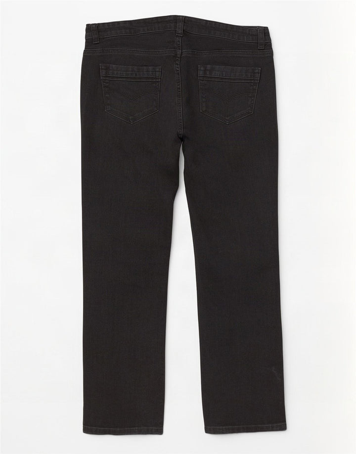 Jeans Marks & Spencer curto bootcut feminino Reino Unido 12 médio W34 L27 preto