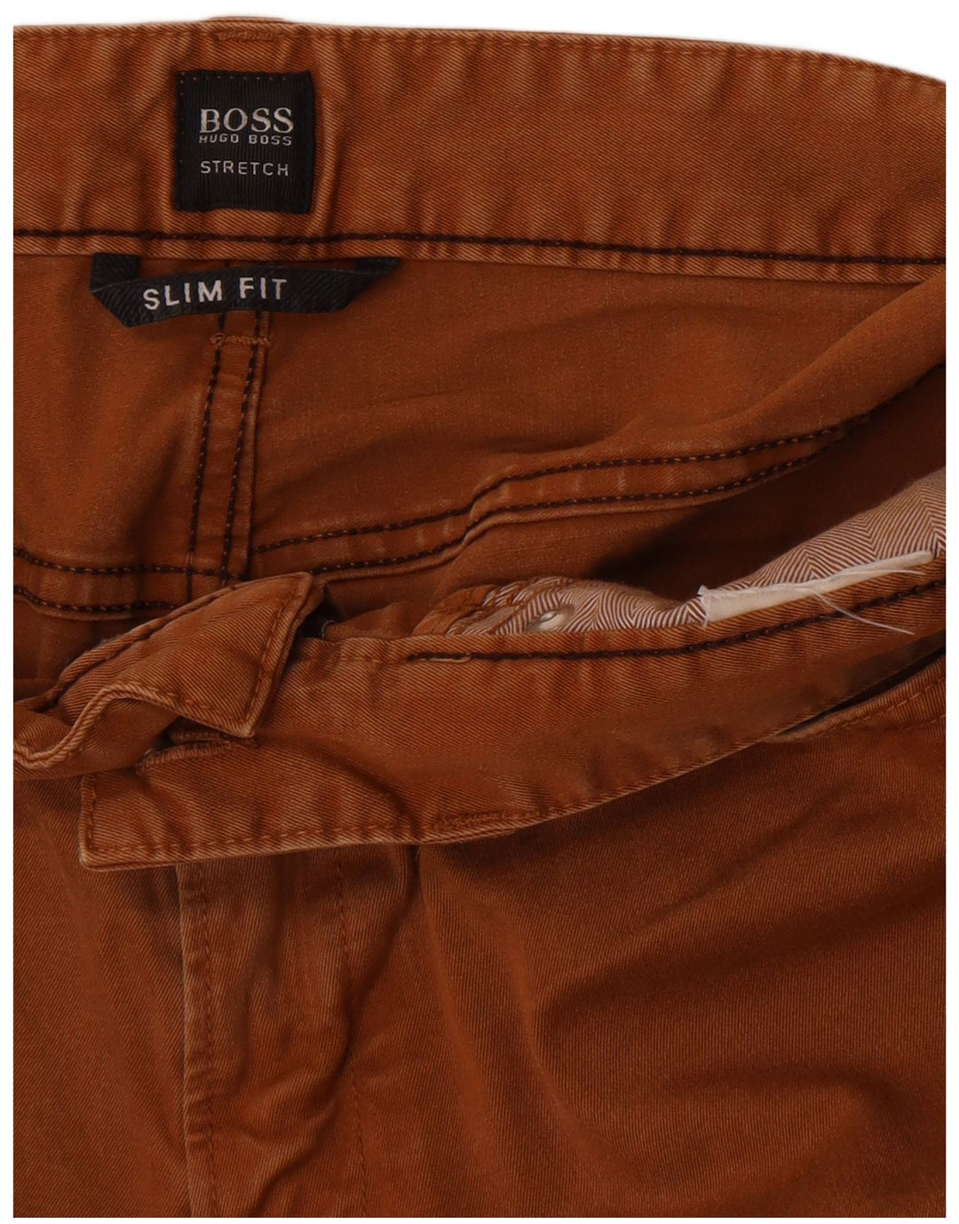 Hugo Boss Masculino Stretch Slim Jeans W34 L32 Marrom