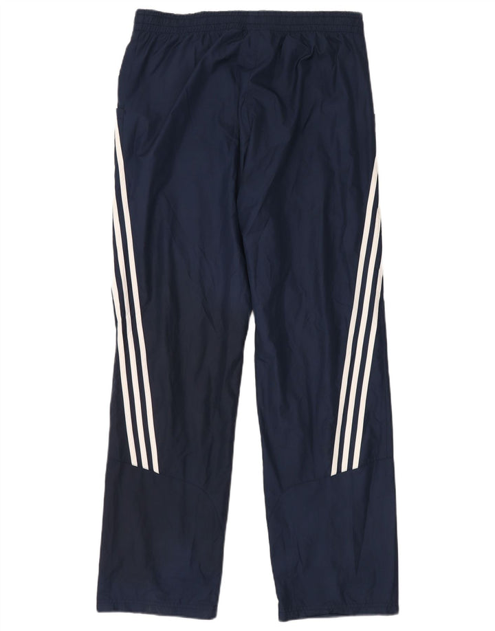 Calças de treino masculinas Adidas UK 40/42 poliéster azul marinho médio