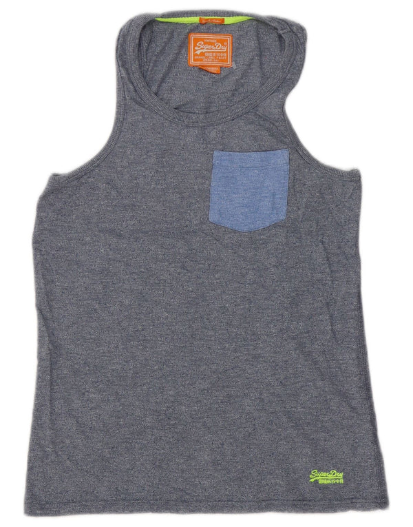 Colete masculino Superdry pequeno algodão manchado azul marinho