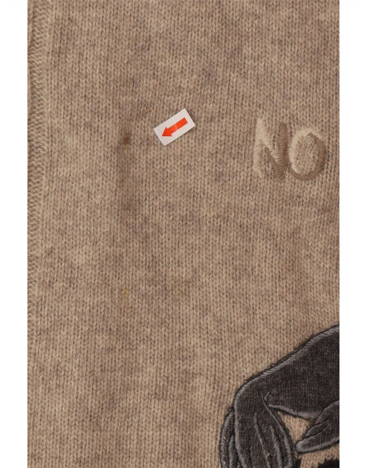 Suéter masculino ICEBERG com gola redonda e estampa animal médio bege