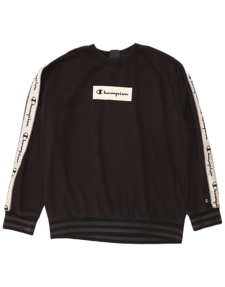 Champion moletom gráfico masculino jumper grande preto colorblock algodão