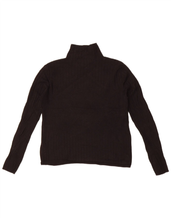 Suéter feminino Marks & Spencer com gola tartaruga e gola redonda Reino Unido 12 médio preto