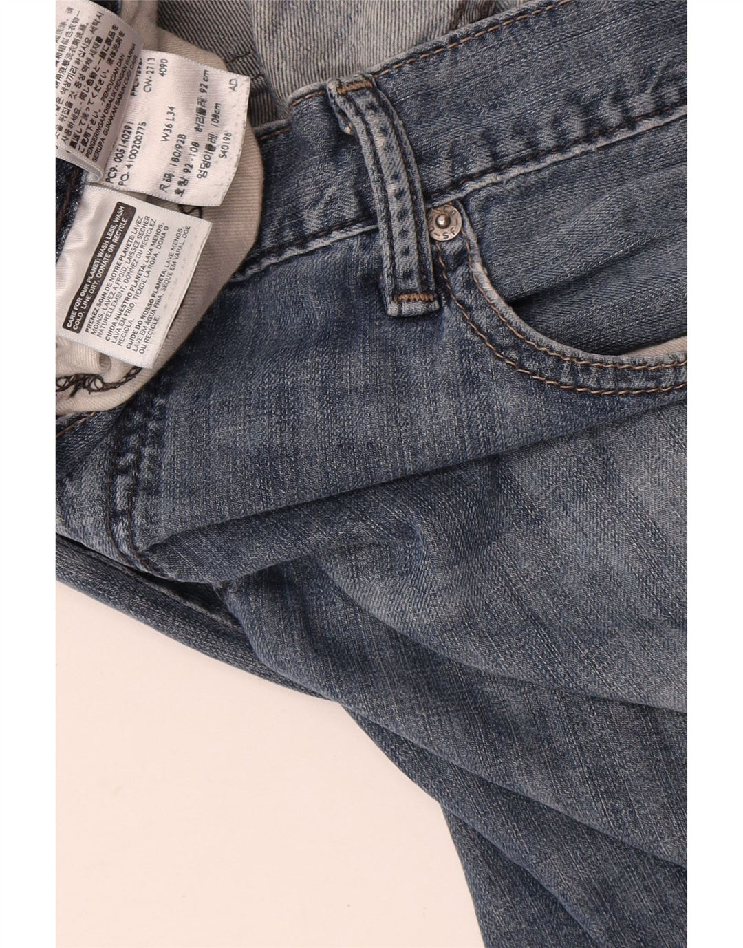 Jeans retos femininos Levi's W36 L34 algodão azul