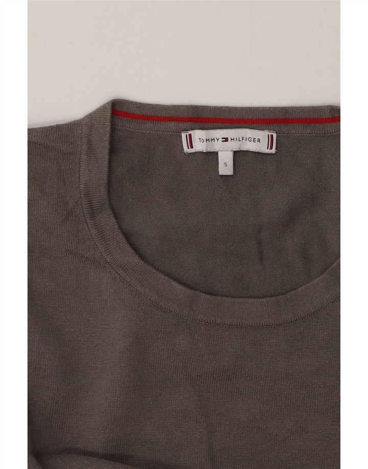 Suéter feminino TOMMY HILFIGER com gola redonda, Reino Unido 10, pequeno, cinza