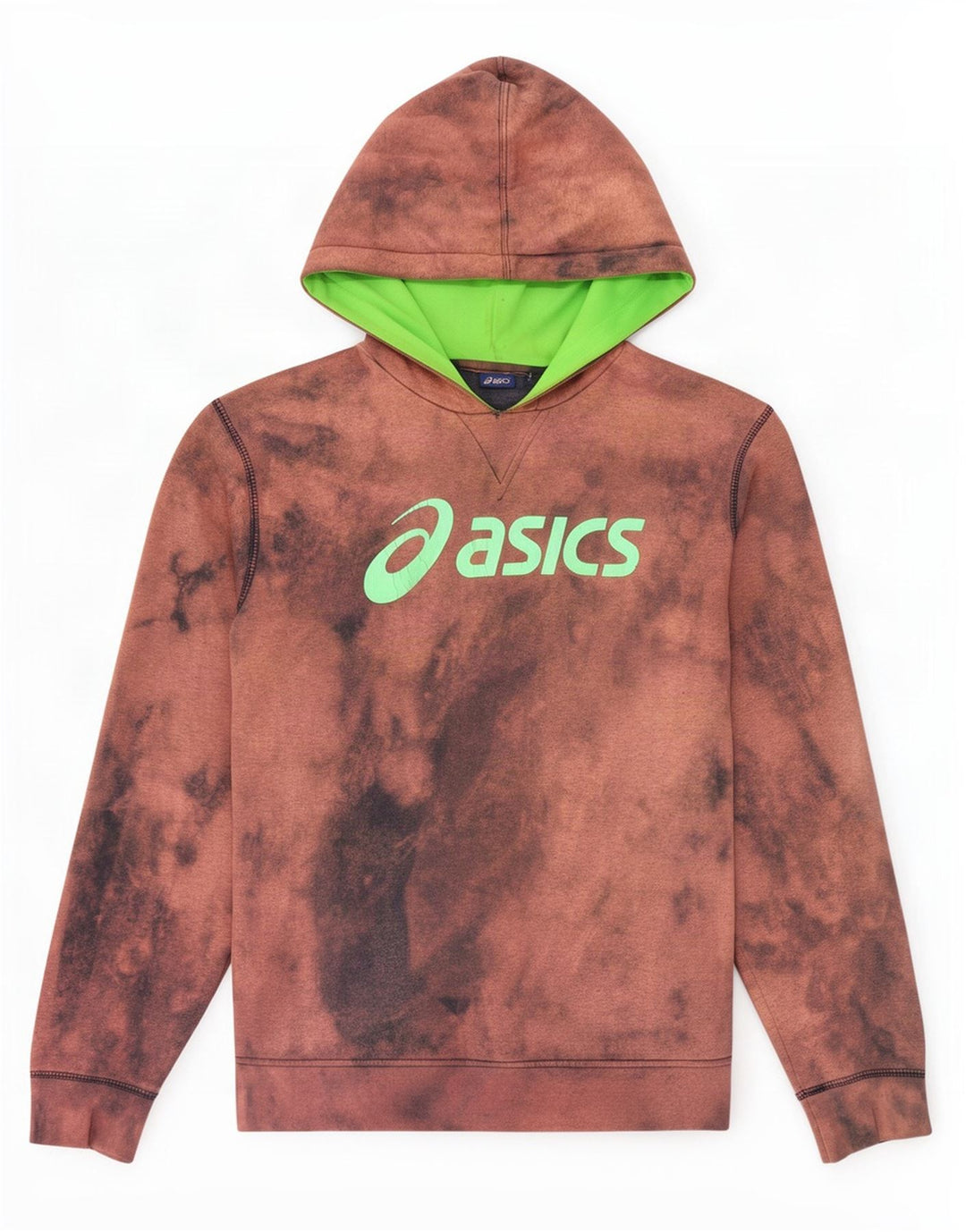 Asics Mens Graphic Hoodie Jumper Médio Marrom Tie Dye