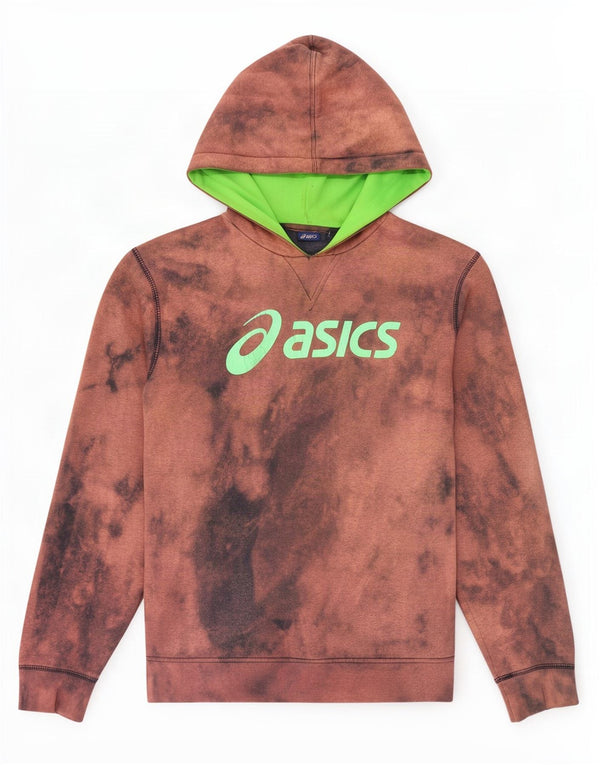 Asics Mens Graphic Hoodie Jumper Médio Marrom Tie Dye