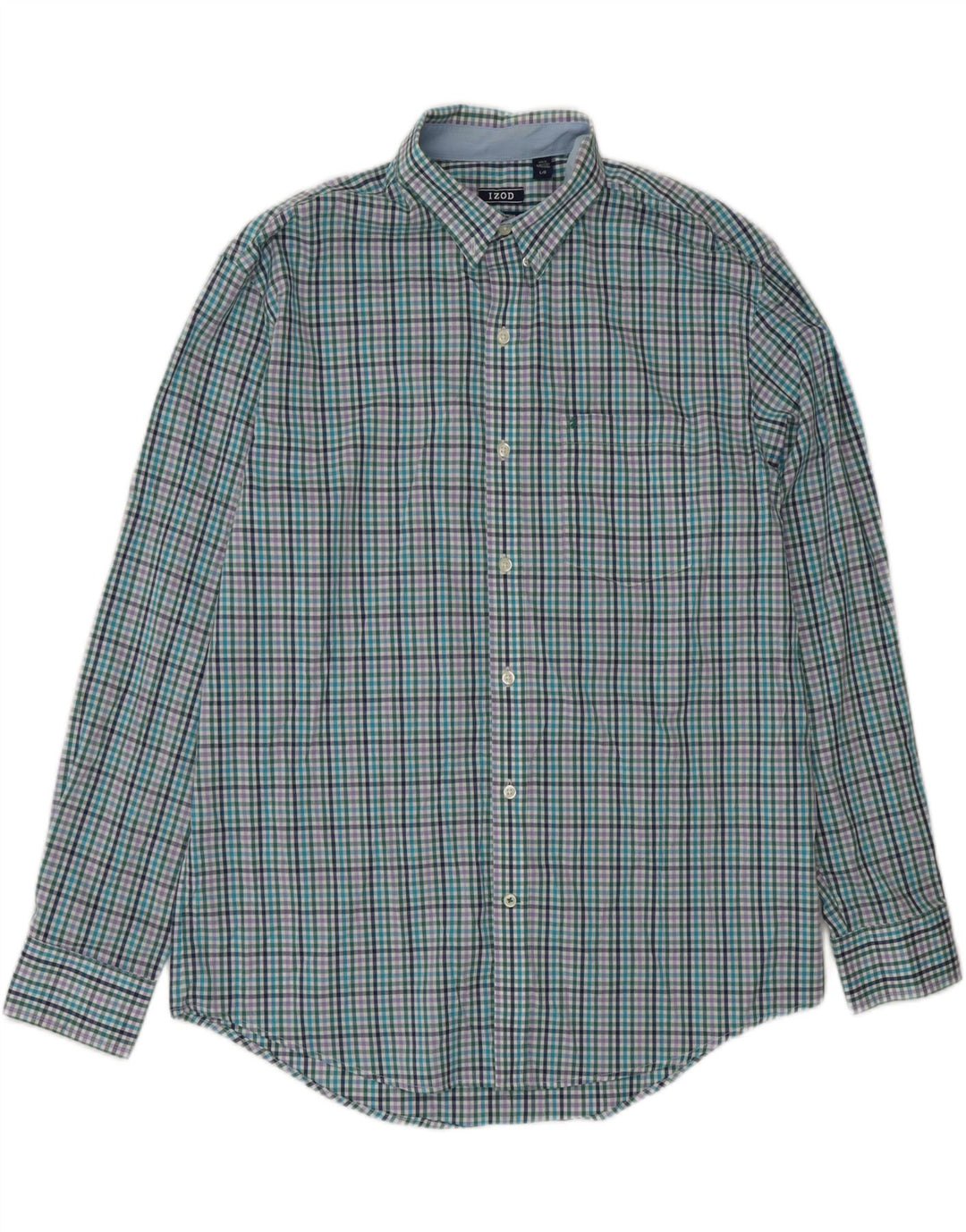 Camisa masculina IZOD grande algodão xadrez multicolorido