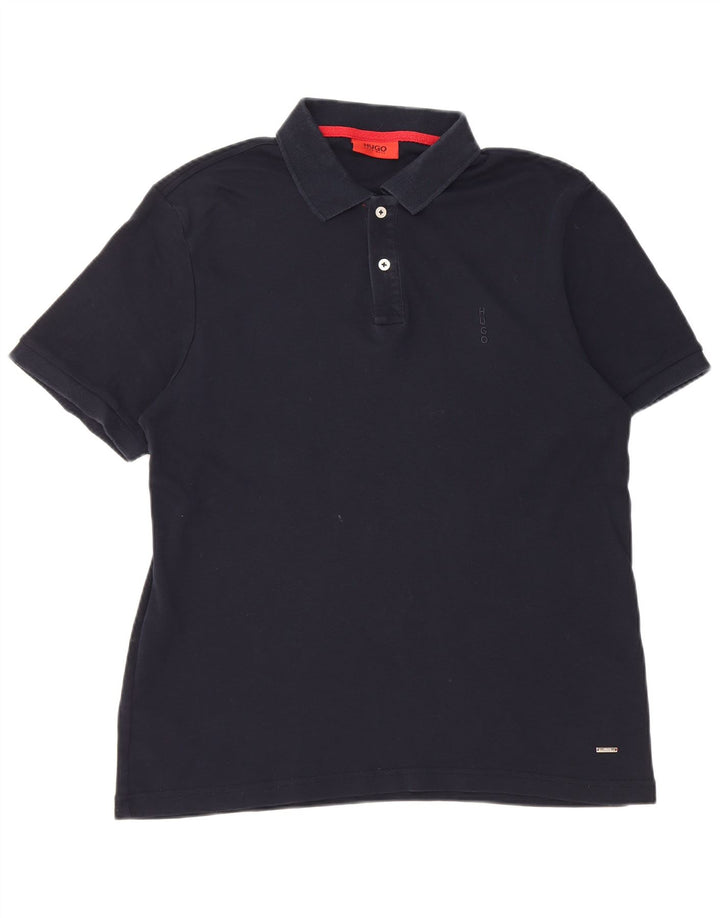 Camisa polo masculina Hugo Boss XL azul marinho algodão