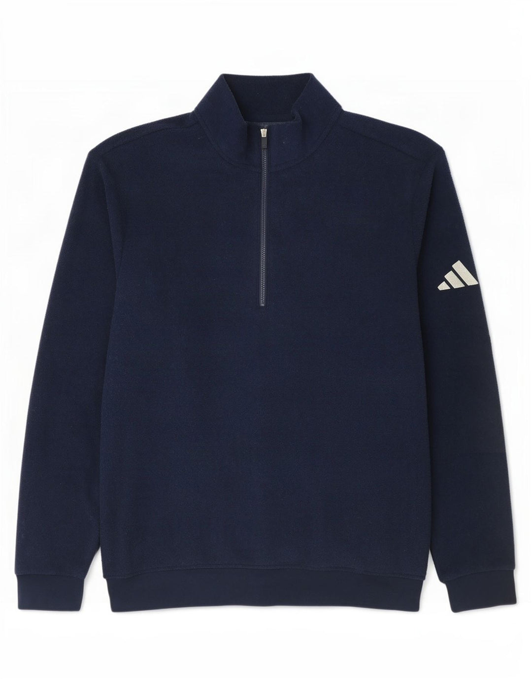 Adidas Mens Zip Neck Fleece Jumper Médio Azul Marinho Poliéster