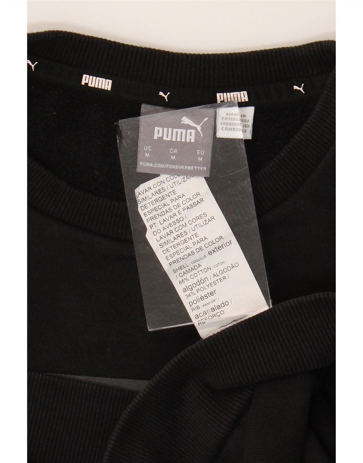 PUMA Mens Graphic Moletom Jumper Médio Algodão Preto