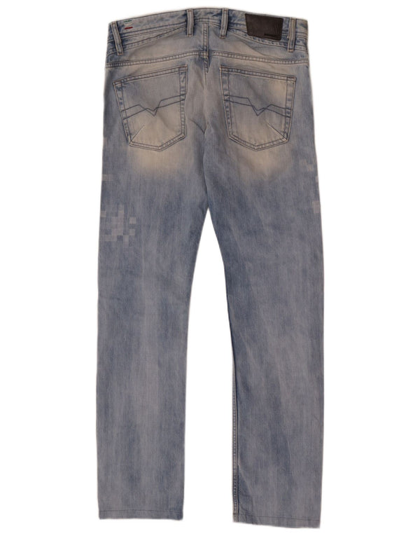 Diesel Mens Shioner Distressed Slim Skinny Jeans W30 L32 Azul Algodão