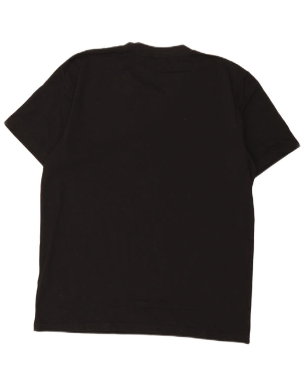 Reebok Mens T-Shirt Top Grande Algodão Preto