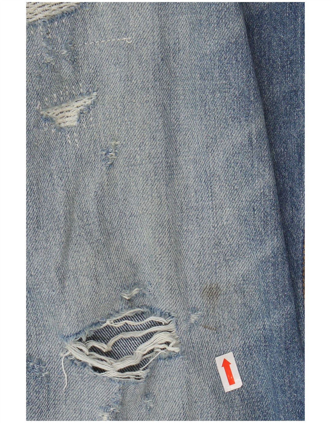 HUGO BOSS Calça jeans reta masculina desgastada W34 L27 algodão azul