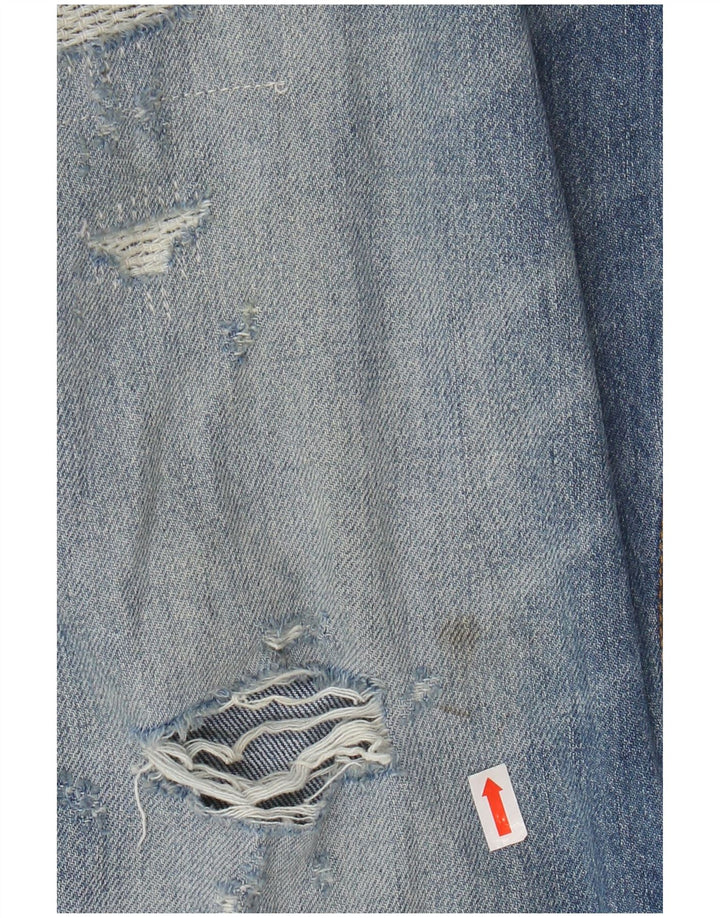 HUGO BOSS Calça jeans reta masculina desgastada W34 L27 algodão azul