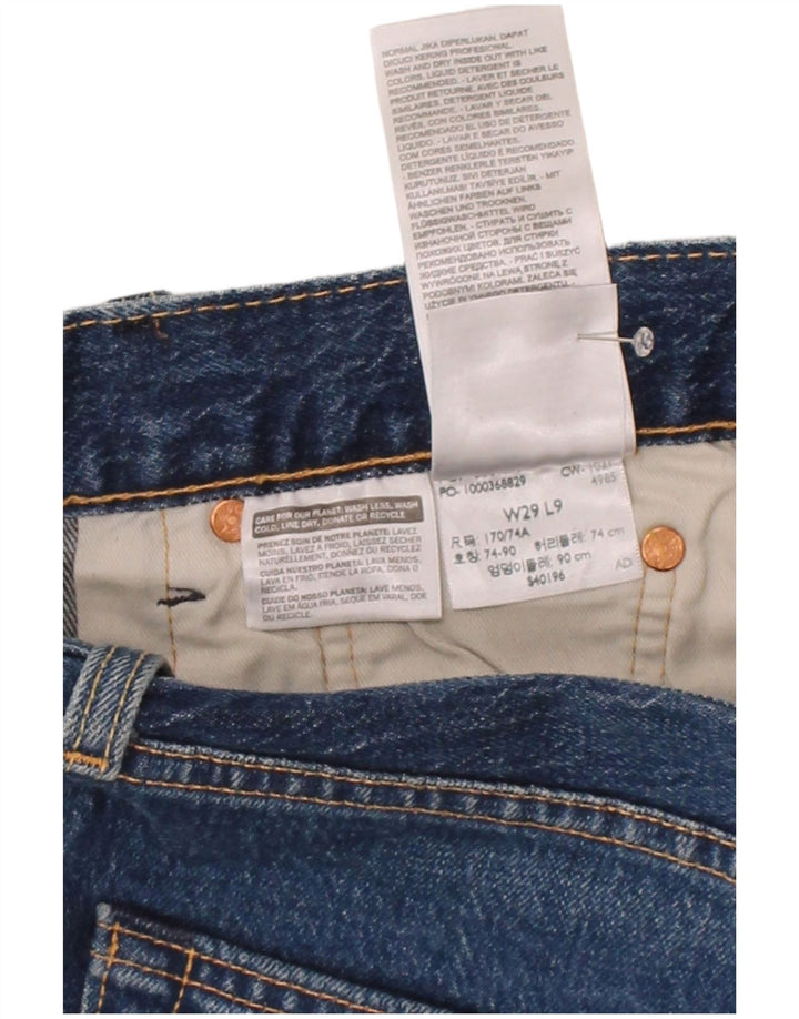 LEVI'S Masculino 501 Shorts Jeans W29 Algodão Azul Médio