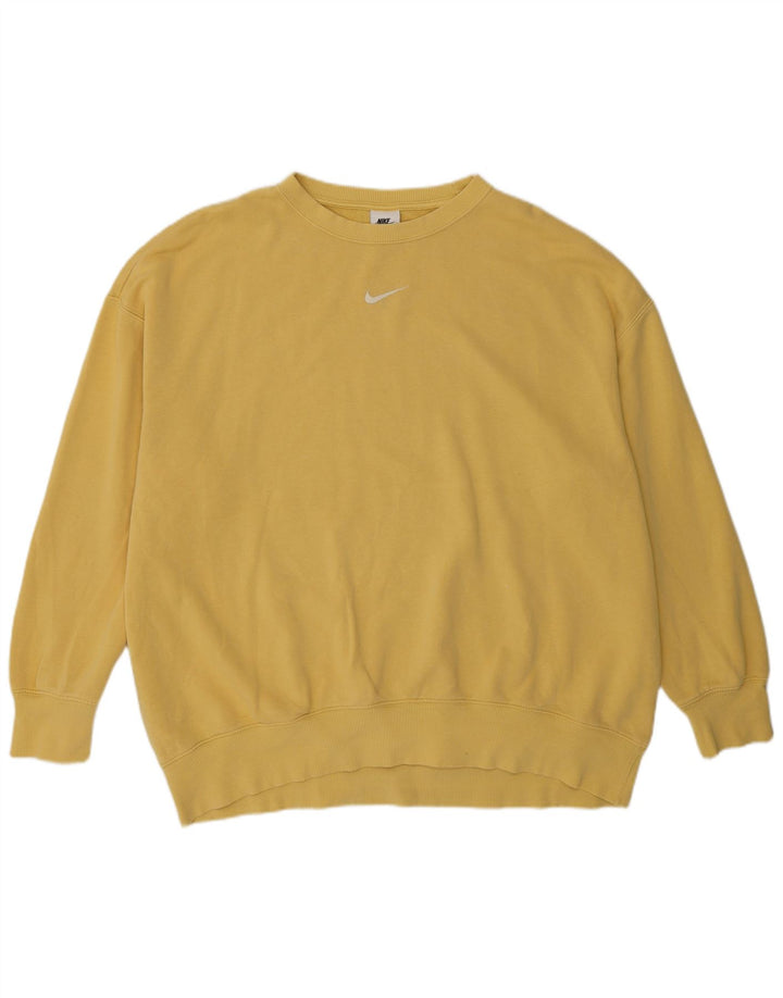 Moletom Nike Masculino Relaxed Fit Jumper Grande Algodão Amarelo Anos 90