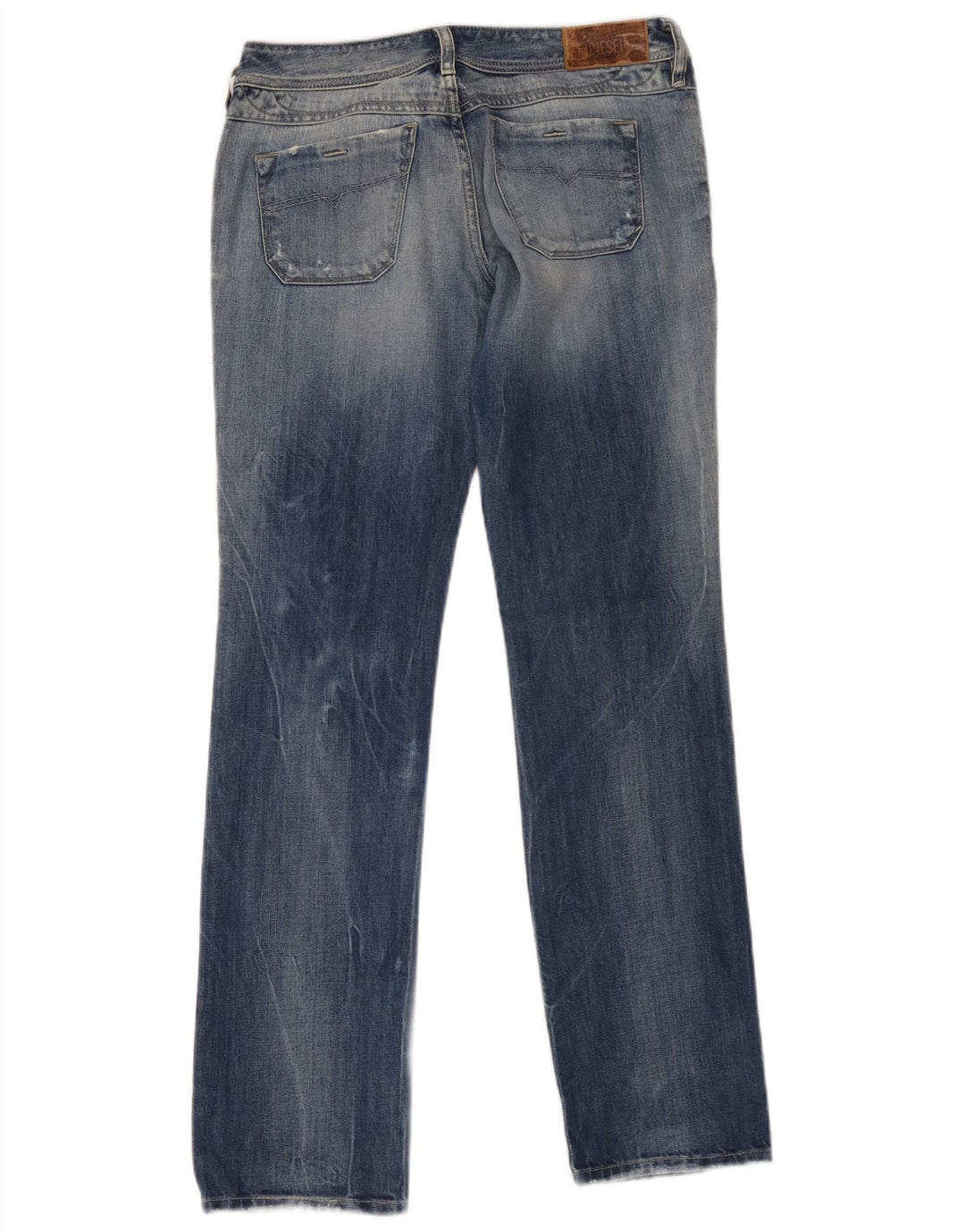 Jeans retos femininos diesel desgastados W28 L32 algodão azul
