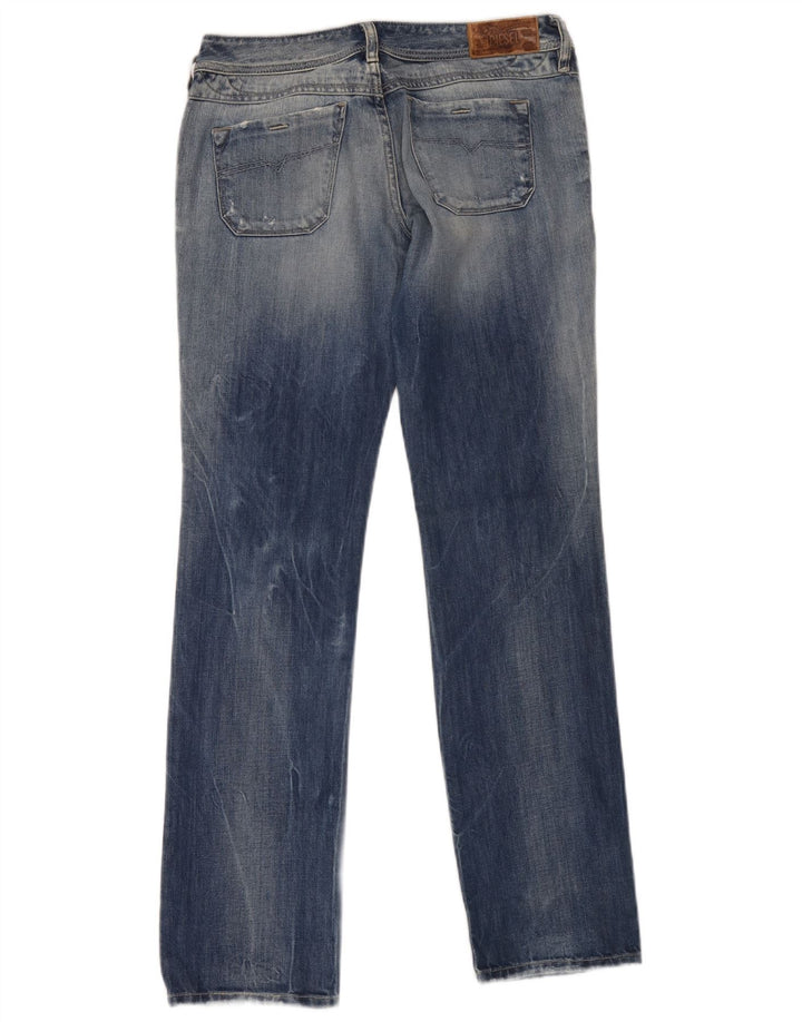 Jeans retos femininos diesel desgastados W28 L32 algodão azul