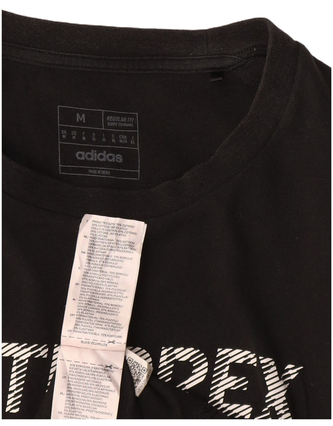 ADIDAS Mens Terrex Regular Fit Graphic Camiseta Top Médio Algodão Preto
