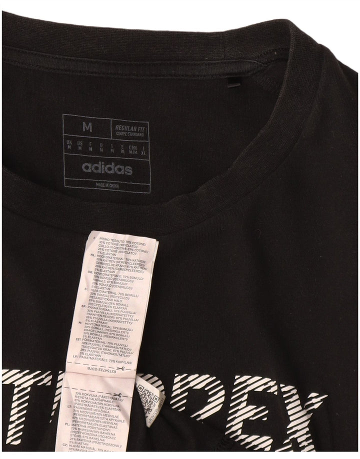 ADIDAS Mens Terrex Regular Fit Graphic Camiseta Top Médio Algodão Preto