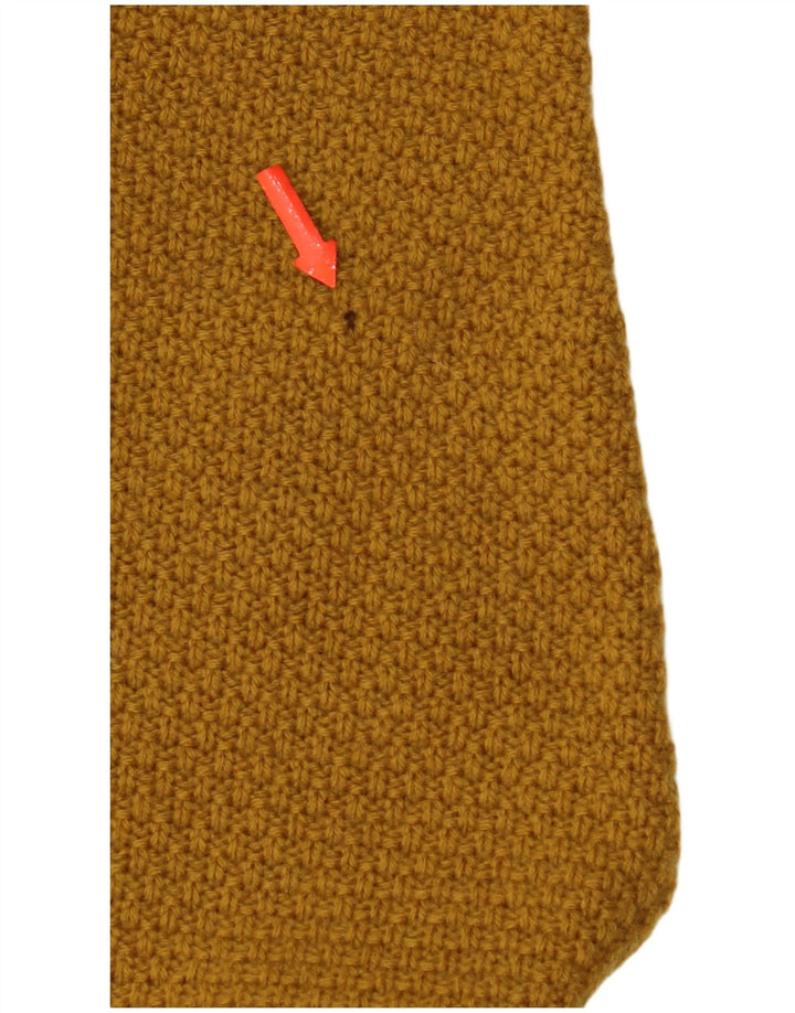 Suéter cardigã masculino vintage IT 50 lã geométrica amarela média
