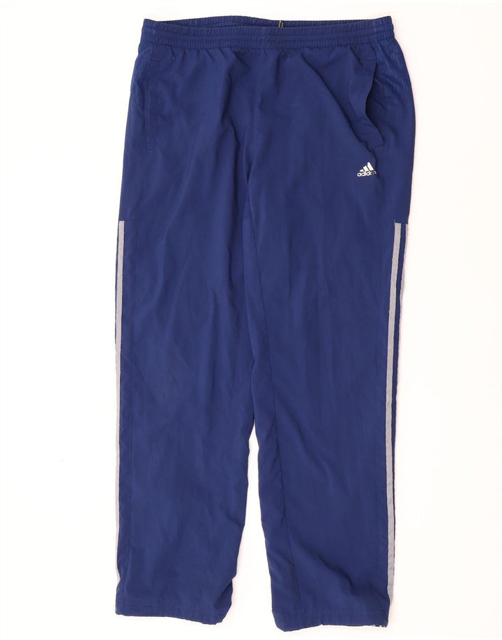 Calça de treino masculina Adidas Climacool grande poliéster azul marinho