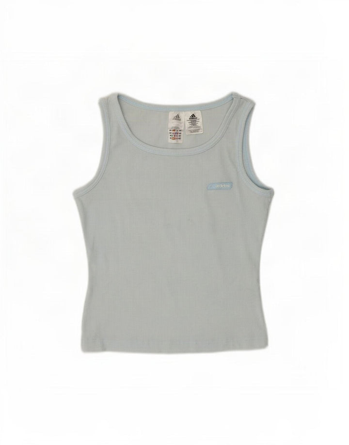 Adidas Womens Vest Top UK 14 Médio Azul Nylon