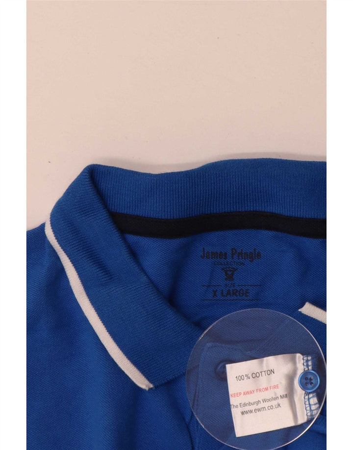 Camisa polo masculina James Pringle XL algodão azul