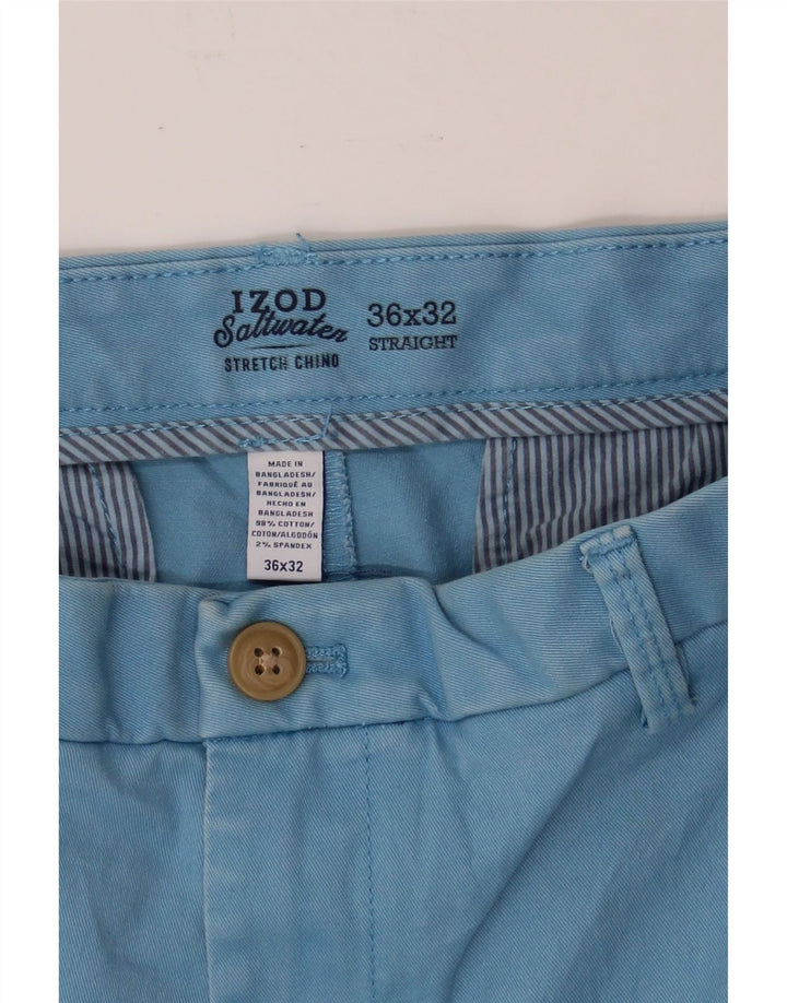 IZOD Mens Salt Water Straight Chino Trousers W36 L32 Blue Cotton Vintage Izod and Second-Hand Izod from Messina Hembry 