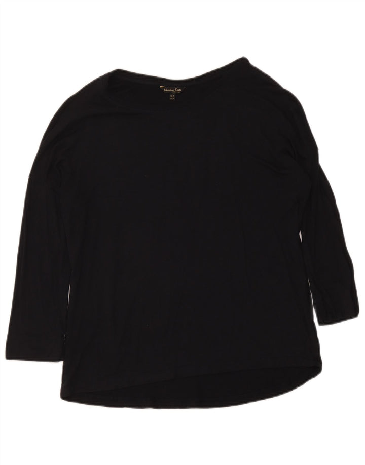 Top feminino Massimo Dutti manga 3/4 Reino Unido 12 médio preto