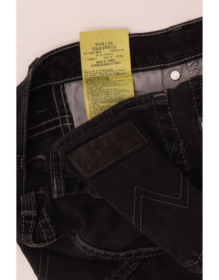 Wrangler Masculino Texas Stretch Straight Jeans W33 L29 Algodão Cinza